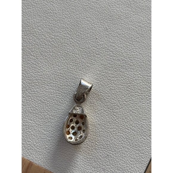 925 marked Silver Teardrop Pendant With Multicolored CZ Gemstones - Picture 10 of 12